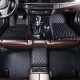 Online Black and Blue Stitching Luxury Leather Diamond Car Floor Mats Online Black and Blue Stitching Luxury Leather Diamond Car Floor Mats