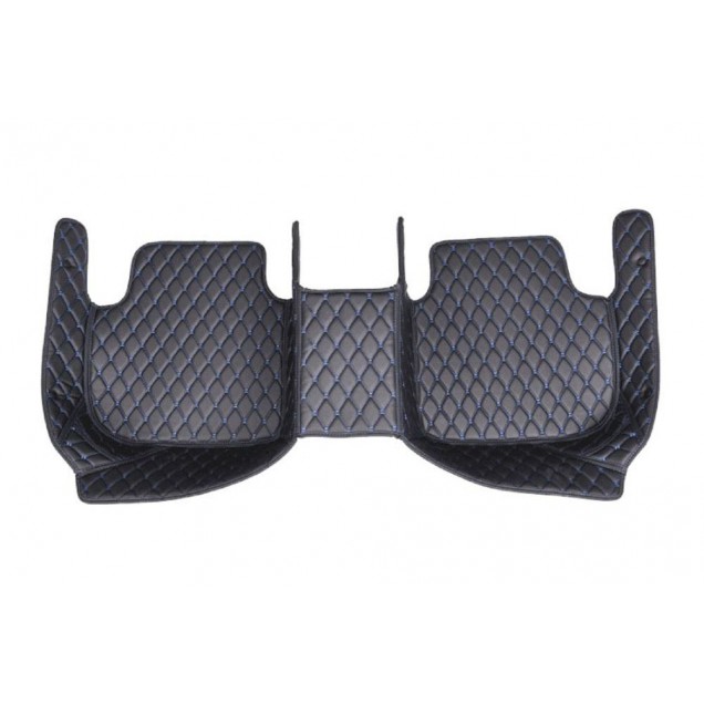 Online Black and Blue Stitching Luxury Leather Diamond Car Floor Mats Online Black and Blue Stitching Luxury Leather Diamond Car Floor Mats