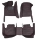 Online Black and Red Stitching Luxury Leather Diamond Car Floor Mats Online Black and Red Stitching Luxury Leather Diamond Car Floor Mats