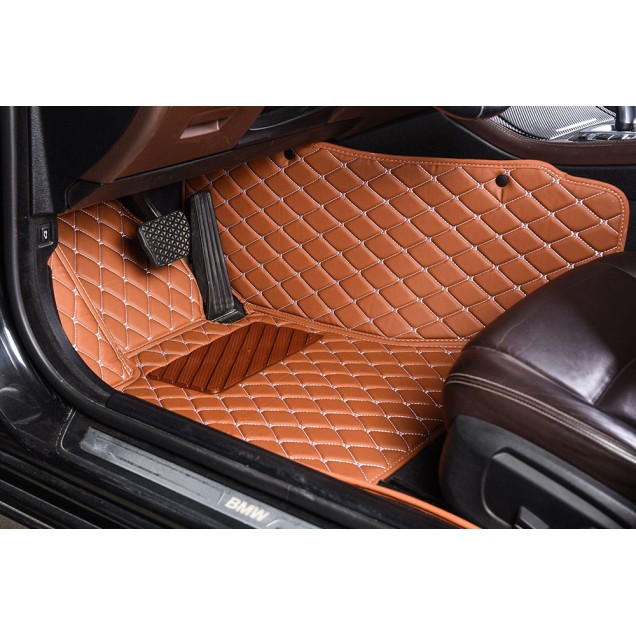 Online Brown Luxury Leather Diamond Car Floor Mats Online Brown Luxury Leather Diamond Car Floor Mats