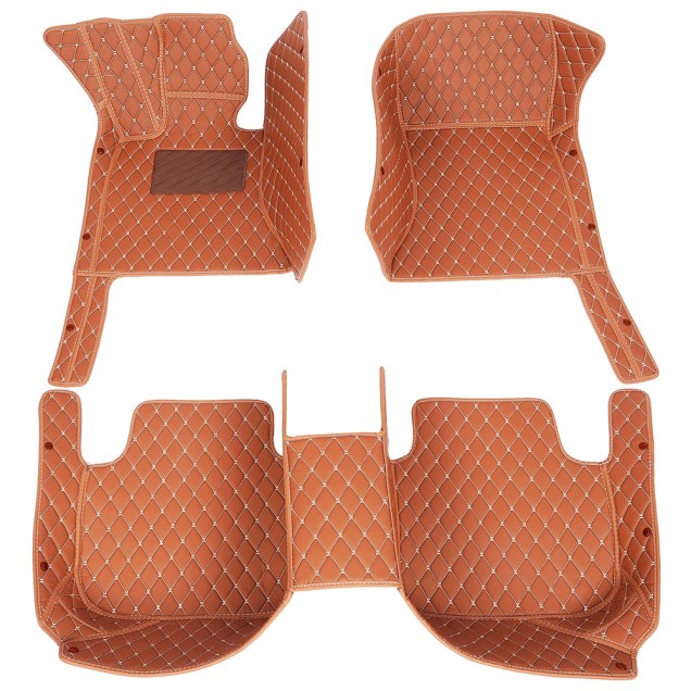 Online Brown Luxury Leather Diamond Car Floor Mats Online Brown Luxury Leather Diamond Car Floor Mats