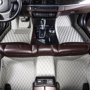 Online Grey Luxury Leather Diamond Car Floor Mats