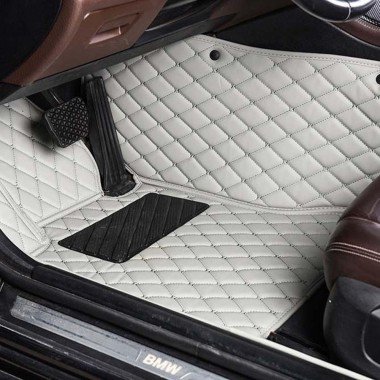 Online Grey Luxury Leather Diamond Car Floor Mats