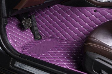 Online Purple Luxury Leather Diamond Car Floor Mats