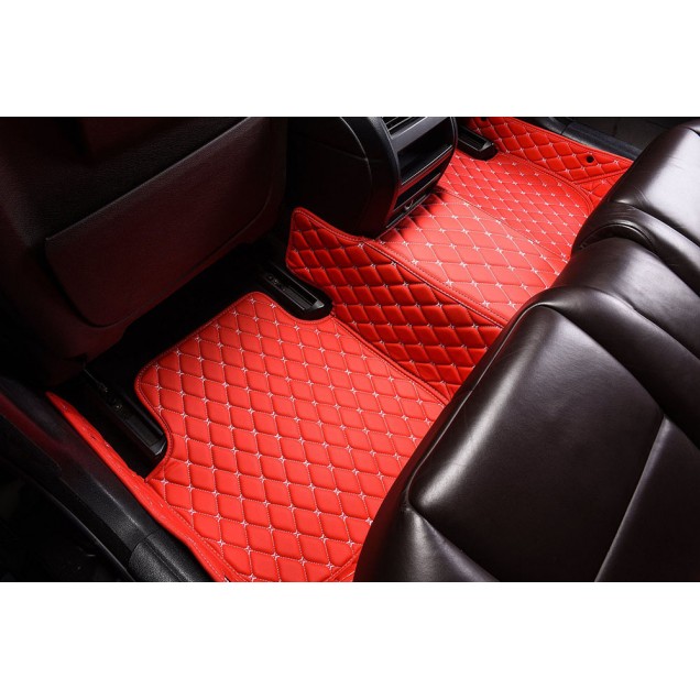 Online Red Luxury Leather Diamond Car Floor Mats Online Red Luxury Leather Diamond Car Floor Mats