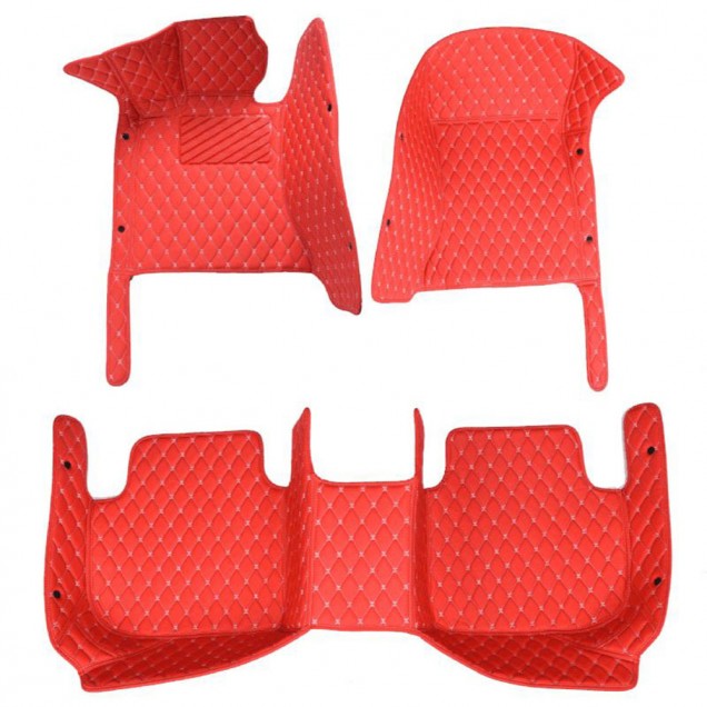 Online Red Luxury Leather Diamond Car Floor Mats Online Red Luxury Leather Diamond Car Floor Mats
