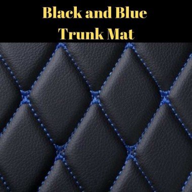 Online Black and Blue Stitching Luxury Leather Diamond Trunk Base Mats