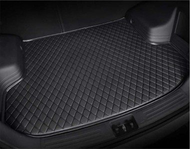 Online Black and Black Stitching Luxury Leather Diamond Trunk Base Mats