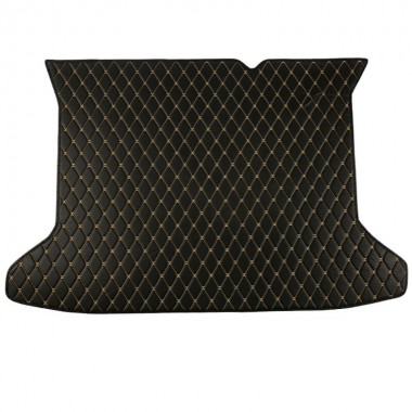 Online Black and Yellow Stitching Luxury Leather Diamond Trunk Base Mats