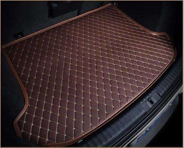 Online Dark Brown Luxury Leather Diamond Trunk Base Mats
