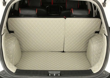 Online Grey Full Cover Luxury Leather Diamond Trunk Car Floor Mats
