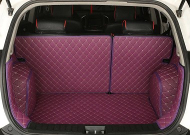 Online Purple Full Cover Luxury Leather Diamond Trunk Car Floor Mats