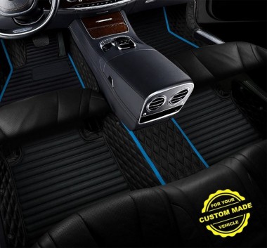 Online Light Blue Hybrid Line Series Premium Car Floor Mats