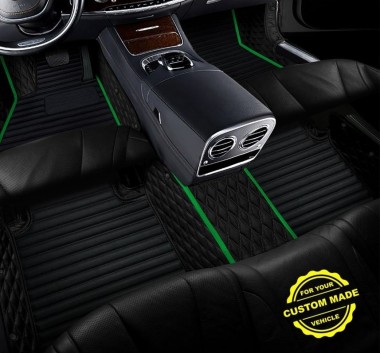 Online Lime Green Hybrid Line Series Premium Car Mats