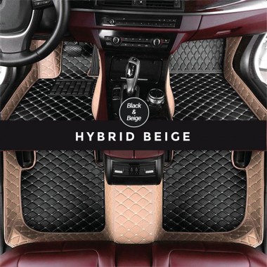 Online Black and Beige Hybrid Mode Premium Diamond Car Floor Mats