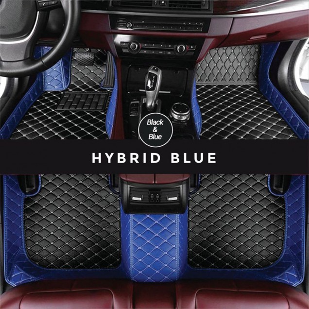 Online Black and Blue Hybrid Mode Premium Diamond Car Floor Mats Online Black and Blue Hybrid Mode Premium Diamond Car Floor Mats
