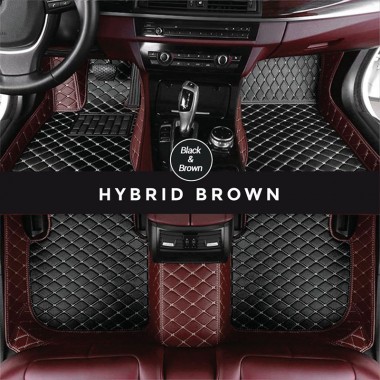 Online Black and Brown Hybrid Mode Premium Diamond Car Floor Mats