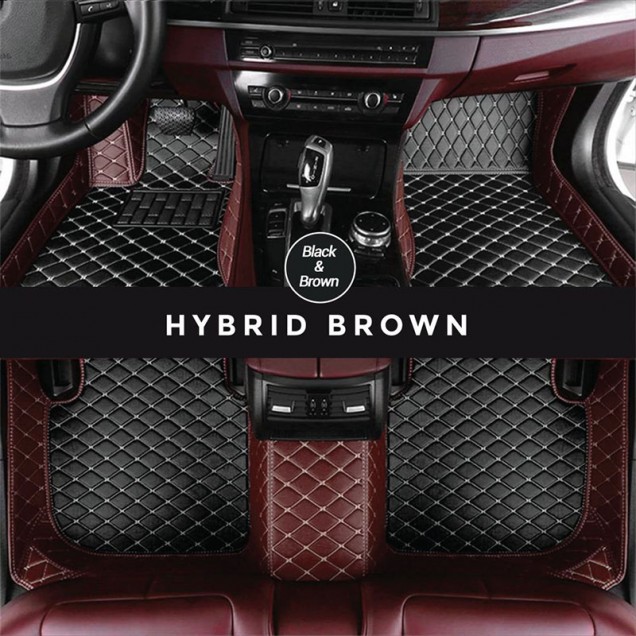 Online Black and Brown Hybrid Mode Premium Diamond Car Floor Mats Online Black and Brown Hybrid Mode Premium Diamond Car Floor Mats