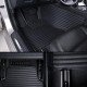 Online Black Luxury Leather Stripe Car Floor Mats