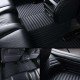 Online Black Luxury Leather Stripe Car Floor Mats