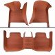 Online Brown Luxury Leather Stripe Car Floor Mats