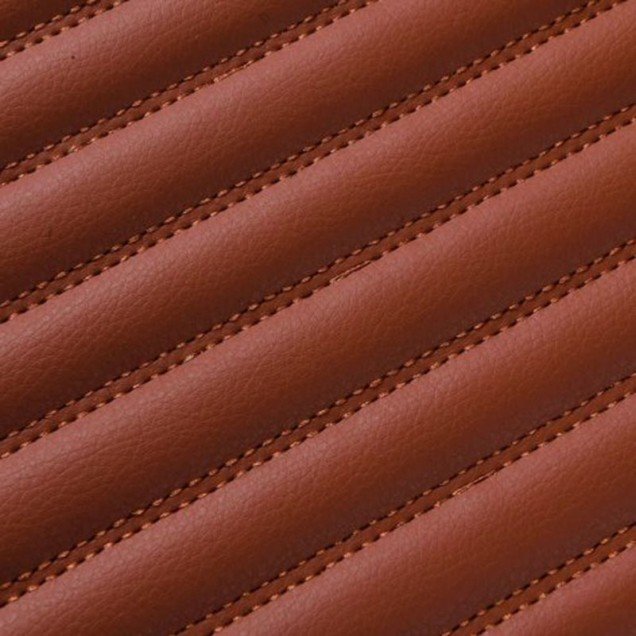 Online Brown Luxury Leather Stripe Car Floor Mats