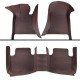 Online Dark Brown Luxury Leather Stripe Car Floor Mats