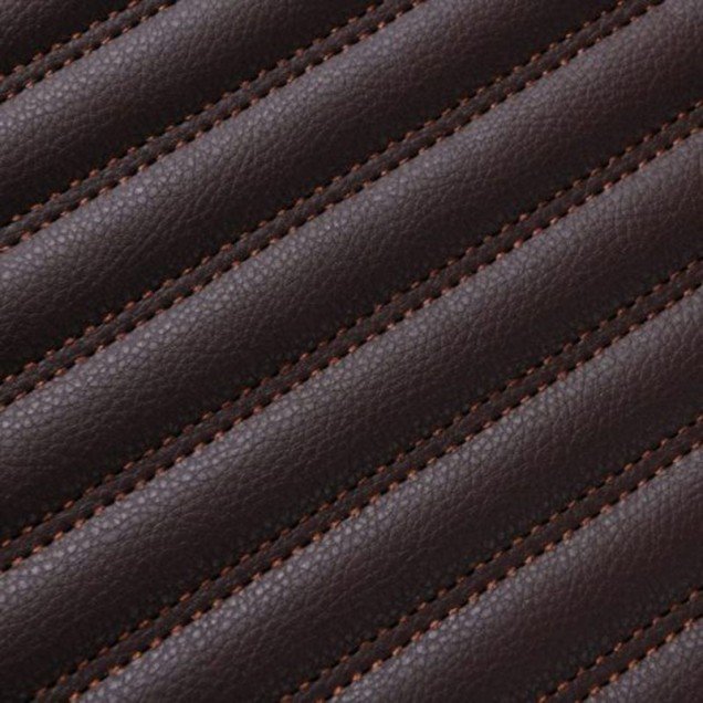 Online Dark Brown Luxury Leather Stripe Car Floor Mats