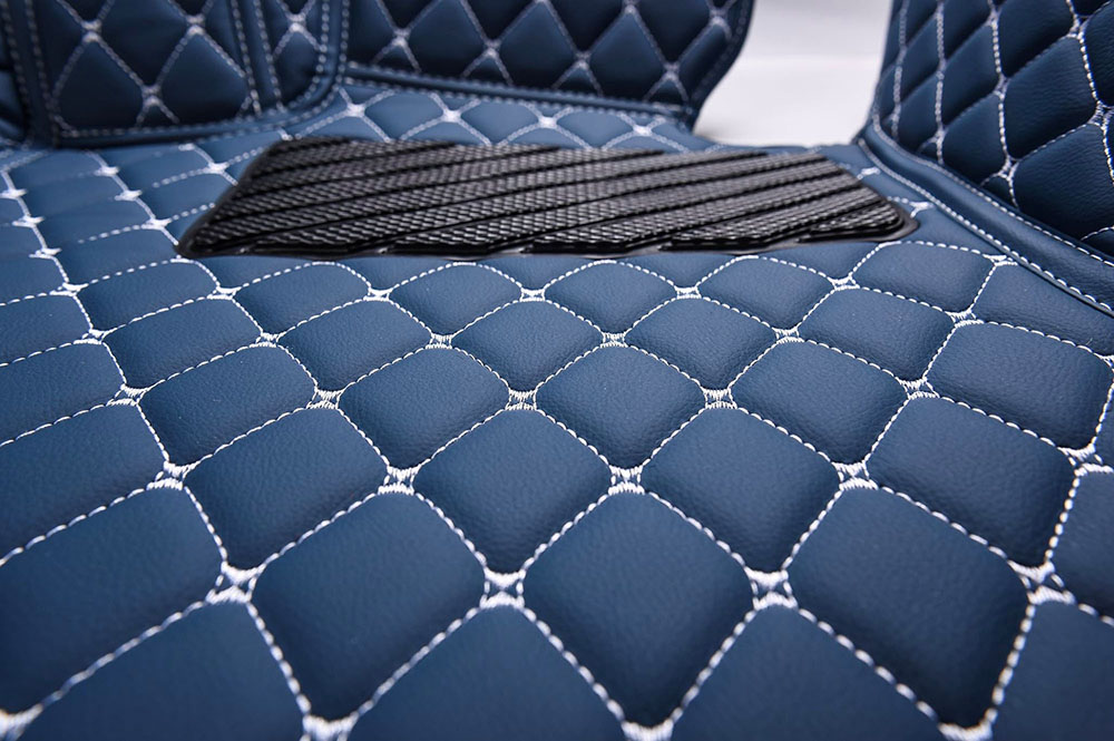 Online Blue Luxury Leather Diamonds Car Floor Mats