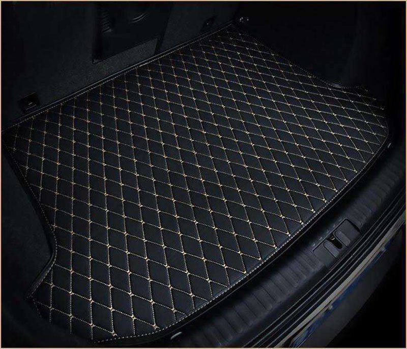 Online Black and White Stitching Luxury Leather Diamond Trunk Base Mats