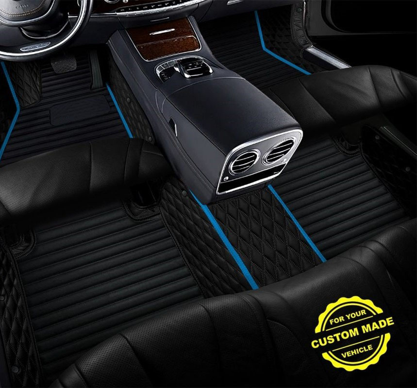 Online Light Blue Hybrid Line Series Premium Car Mats