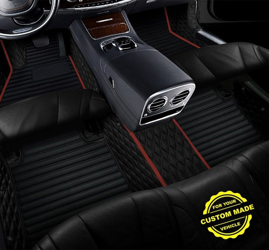 Online Maroon Hybrid Line Series Premium Car Mats