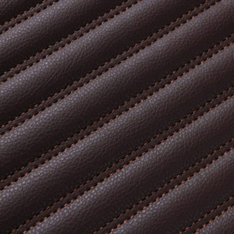 Online Dark Brown Luxury Leather Stripe Car Mats